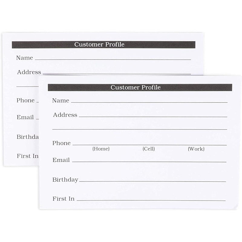Okuna Outpost Client Profile Cards - Salon Office Supplies for Stylists - Durable 250gsm Contact Index Cards - Ample Space for Customer Information Sheets - 6 x 4 in, White, Pack of 100 - Image 5
